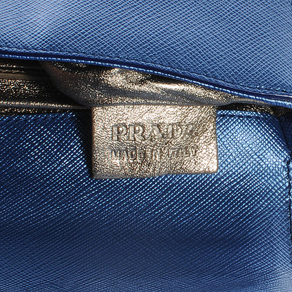 Prada Saffiano Mordore Box Clutch Denim 10 of 10