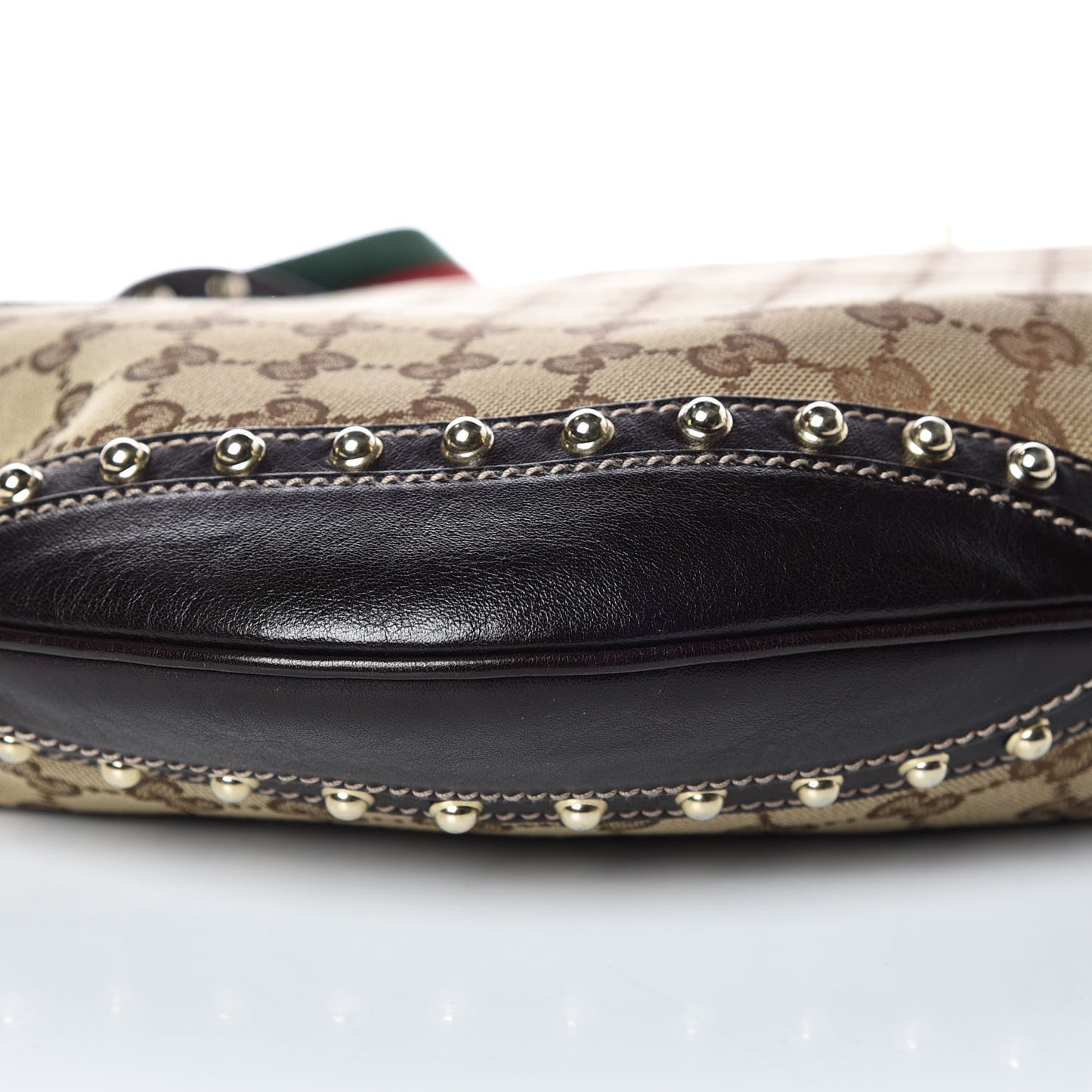 Monogram Web Pelham Studded Shoulder Bag Brown