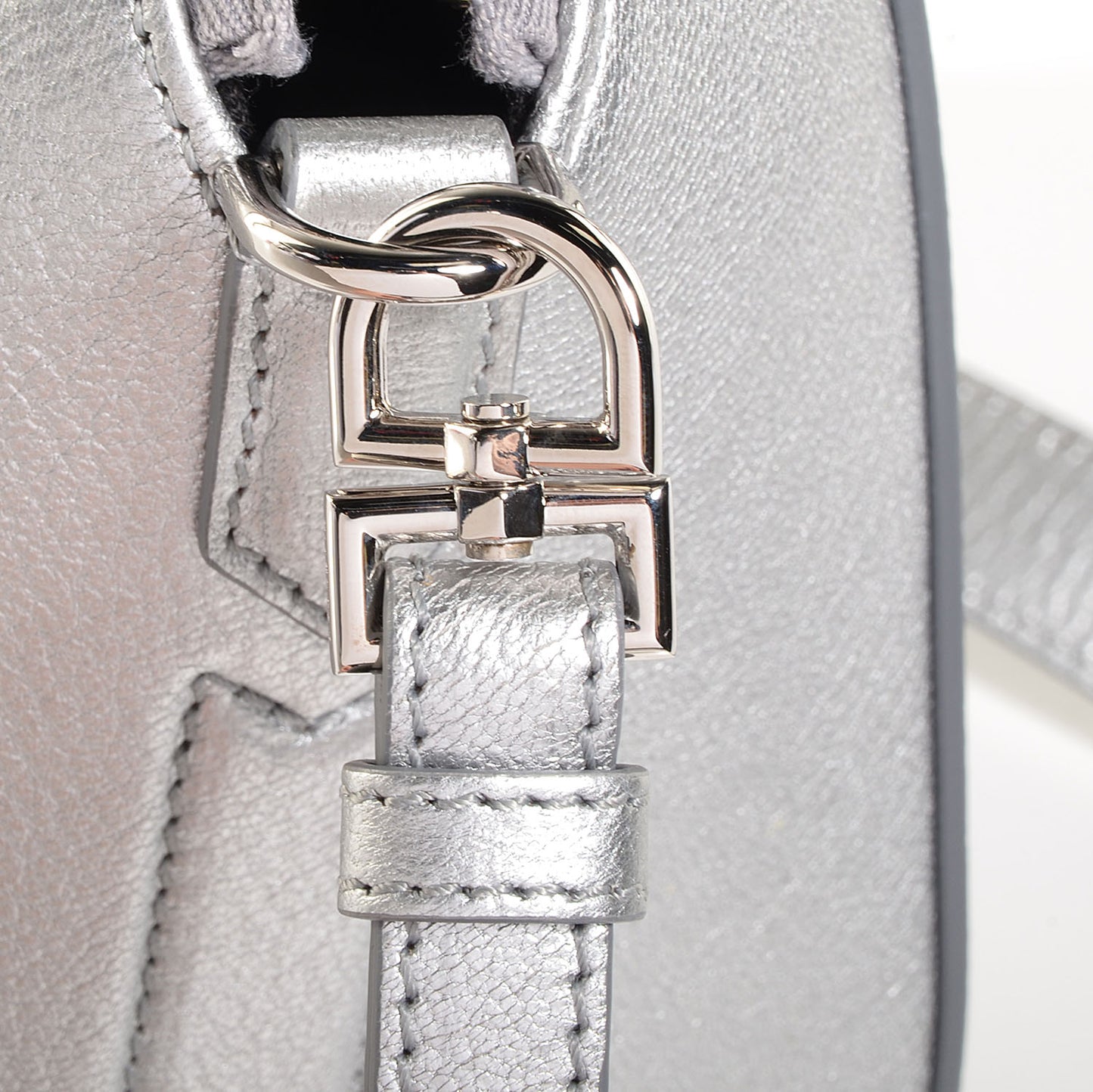 Sugar Goatskin Mini Antigona Silver