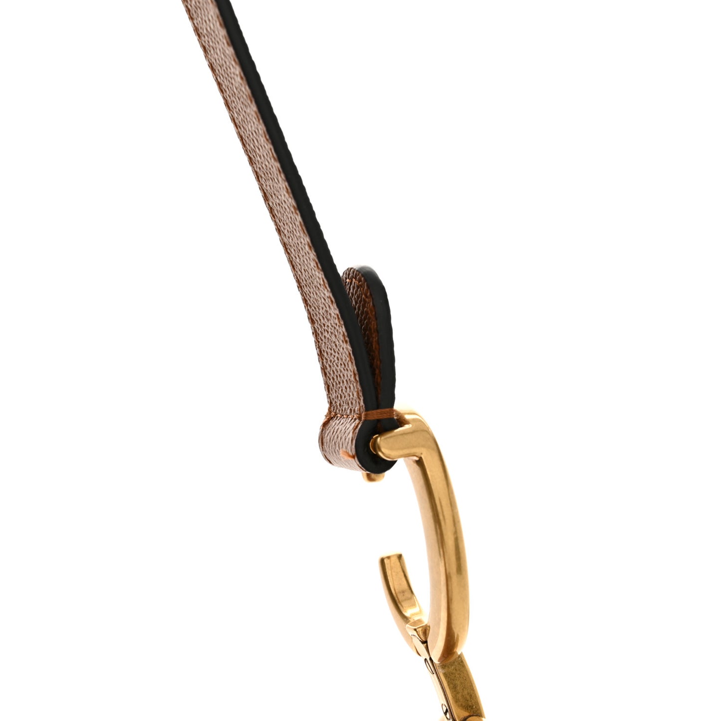 Grained Calfskin Saddle Bag With Strap Camello