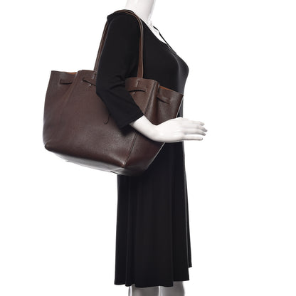 Celine Soft Grained Calfskin Small Belt Cabas Phantom Brown 2 of 18