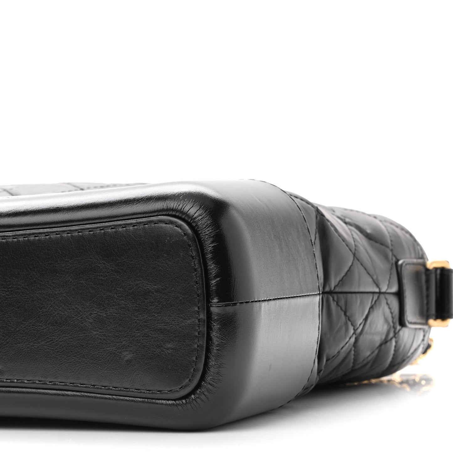 Aged Calfskin Quilted Medium Gabrielle Hobo Black