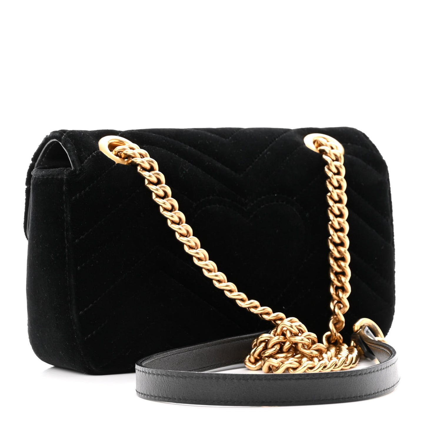 Velvet Matelasse Mini GG Marmont Black