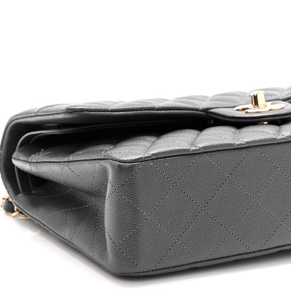 Chanel Caviar Quilted Medium Double Flap Dark Grey 9 of 11