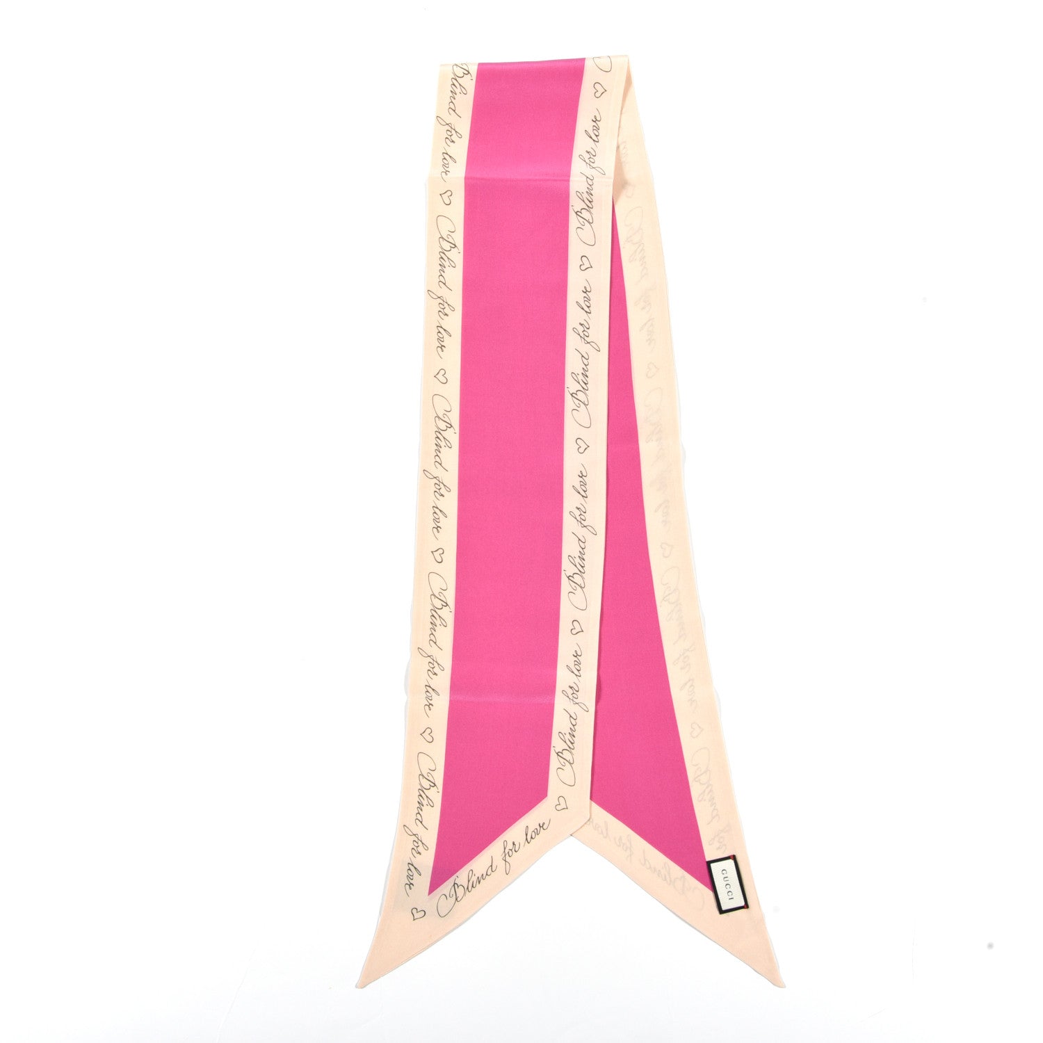 Gucci Silk Blind For Love Scarf Ivory Pink 2 of 4