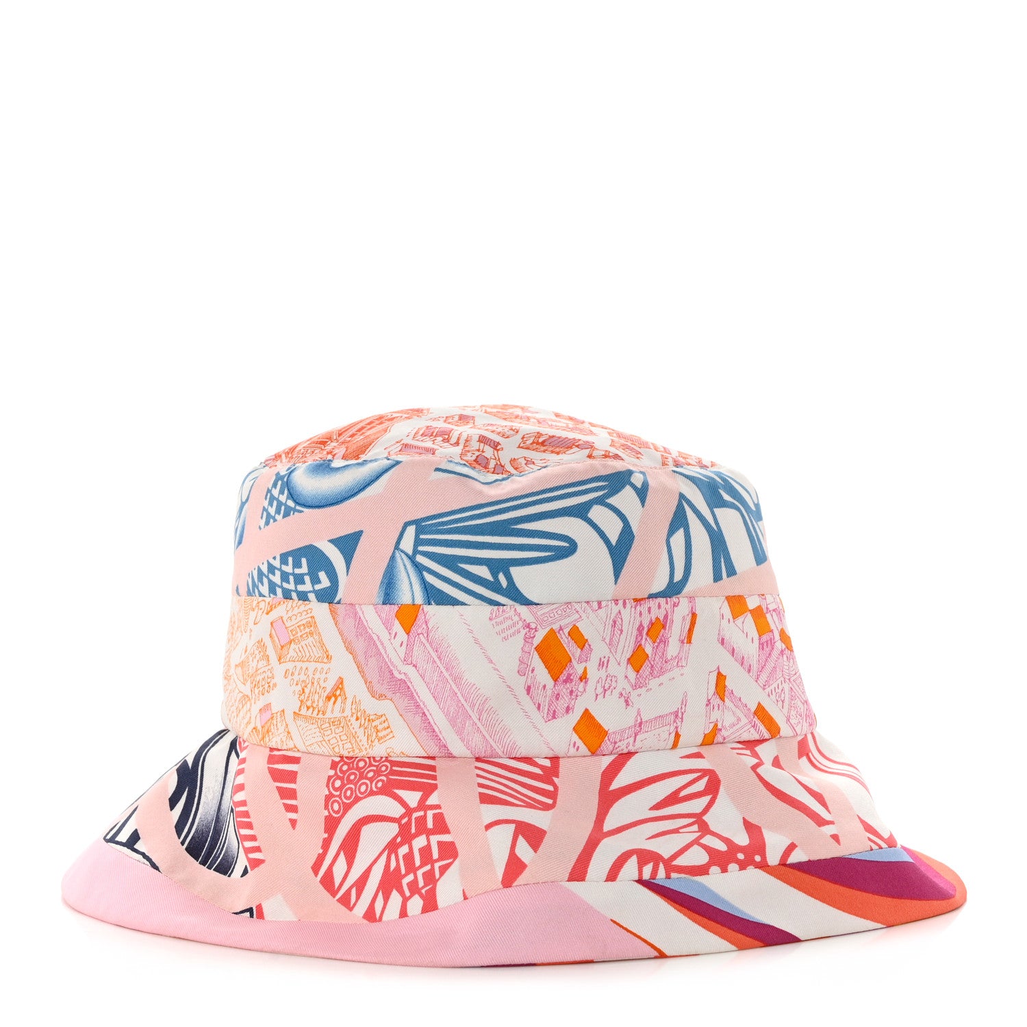 Hermes Silk Carla Patchwork Bucket Hat 57 1 of 8