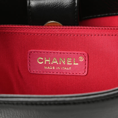 Chanel Shiny Aged Calfskin North South Shopping Bag Black 6 of 10