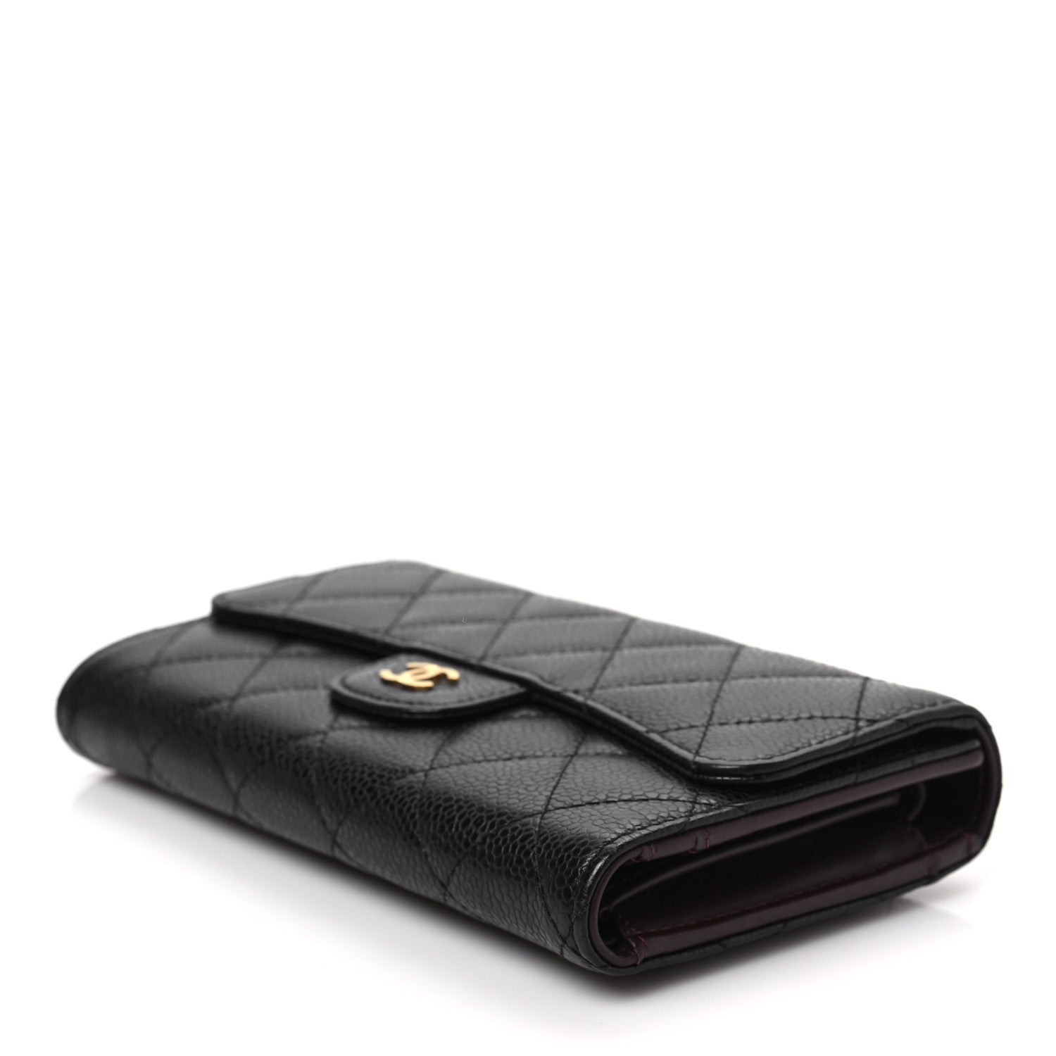 Chanel Caviar Quilted Large Gusset Flap Wallet Black 7 of 7