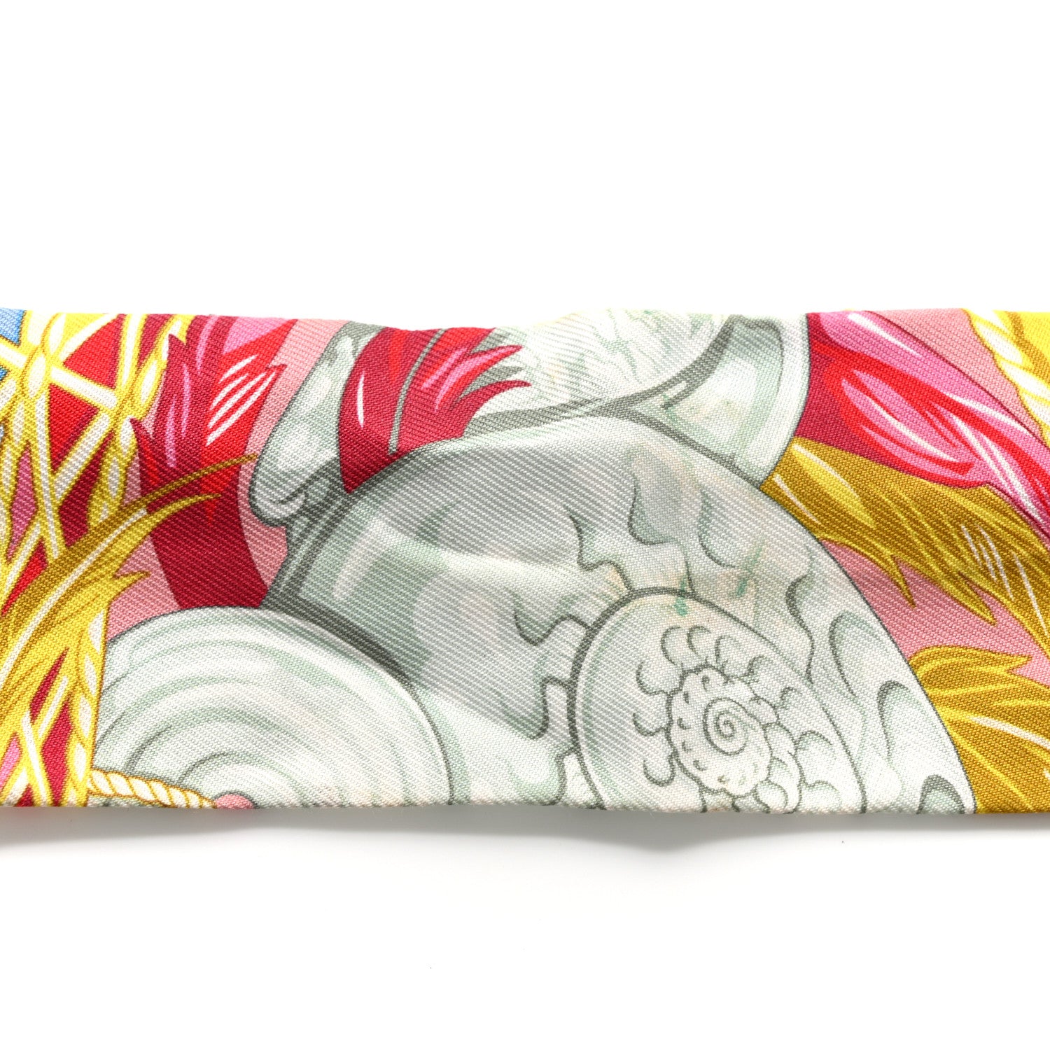 Hermes Silk La Danse Pacifique Twilly Vieux Rose Bleu Vert 6 of 6