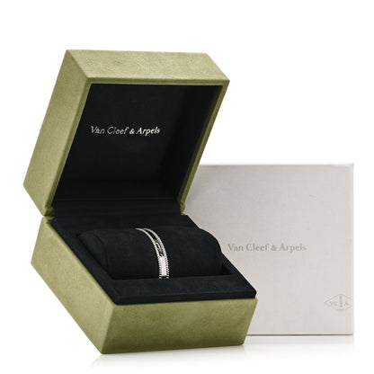 Van Cleef & Arpels 18K White Gold Perlee Signature Bangle Bracelet S 4 of 4
