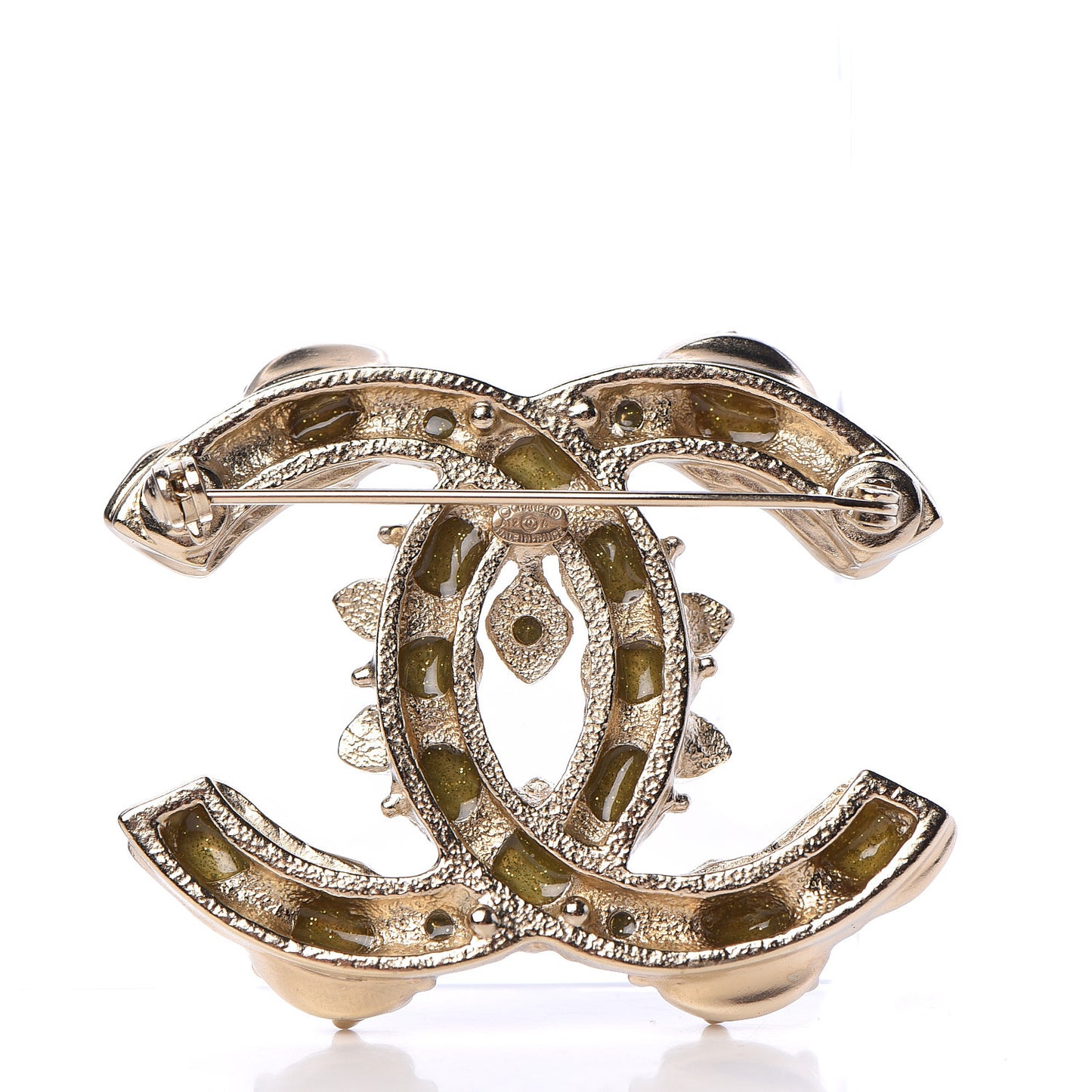 Resin CC Brooch Gold