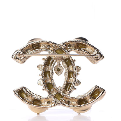 Chanel Resin CC Brooch Gold 3 of 5