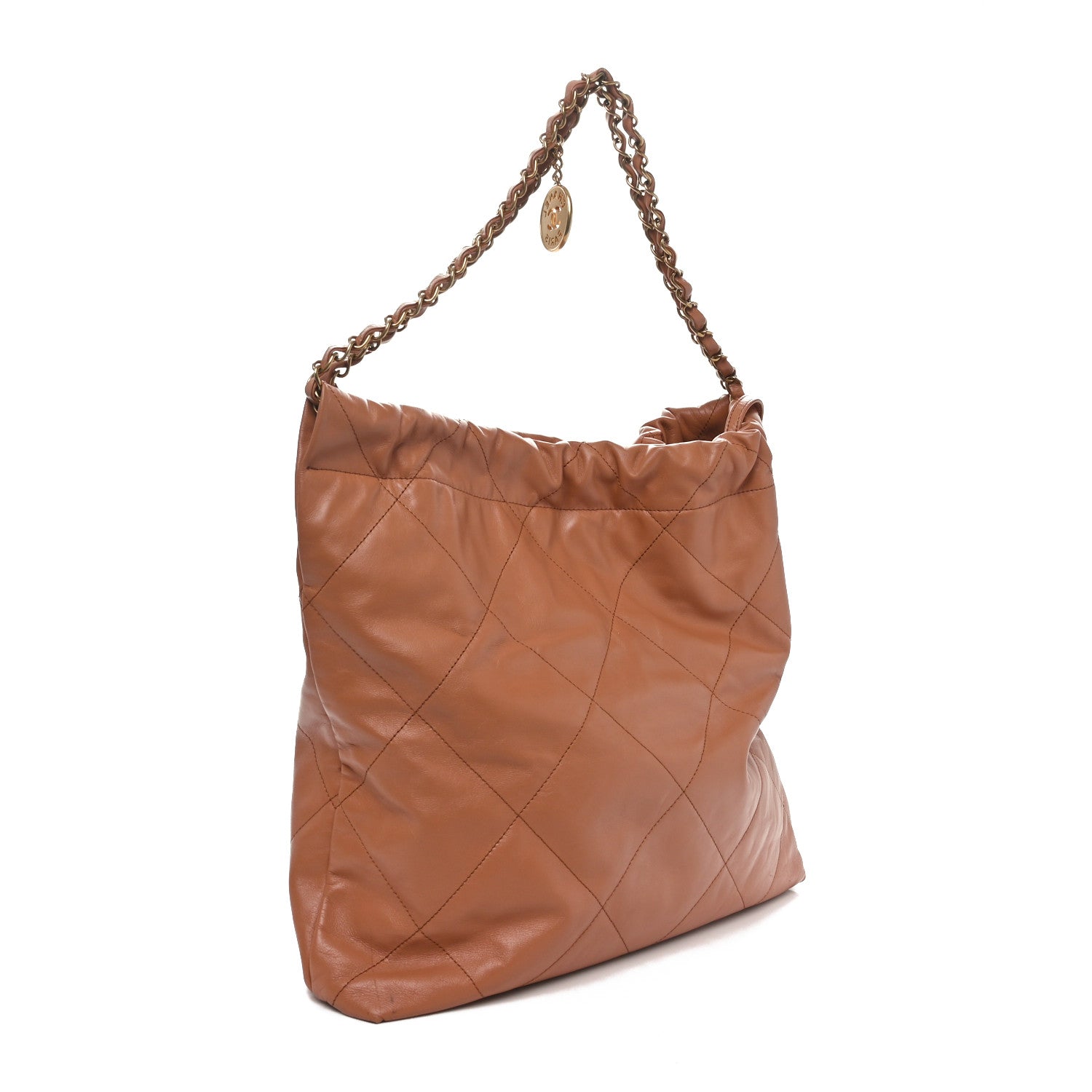 Chanel Shiny Calfskin Quilted Chanel 22 Brown 4 of 11