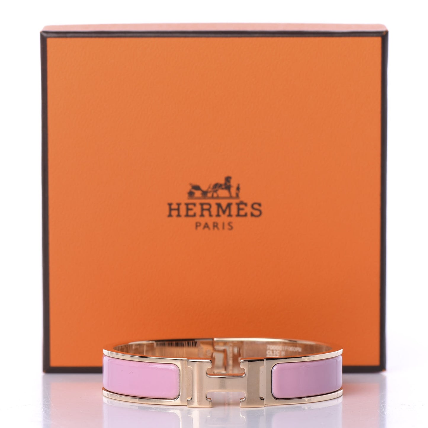 Enamel Narrow Clic Clac H Bracelet PM Rose Delirium
