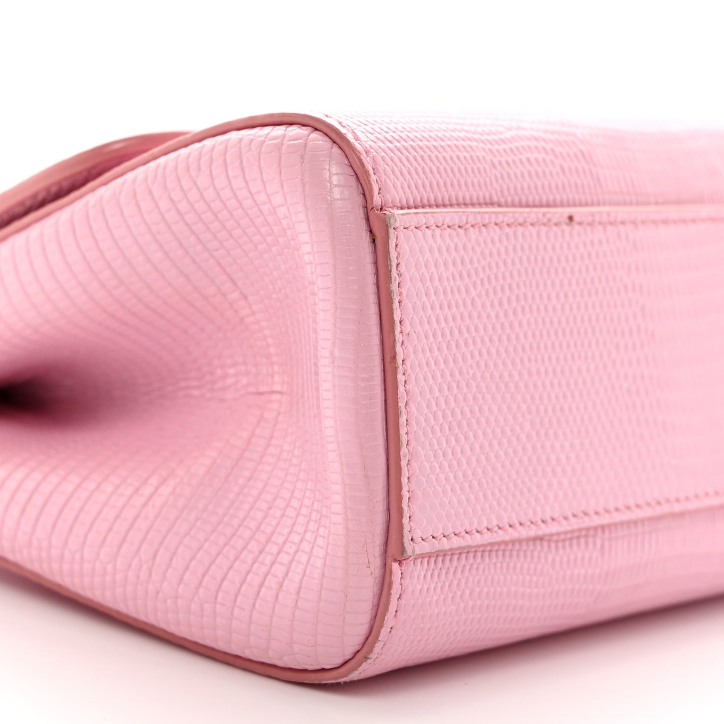 Lizard Calfskin Embossed Small Miss Sicily Satchel Light Pink