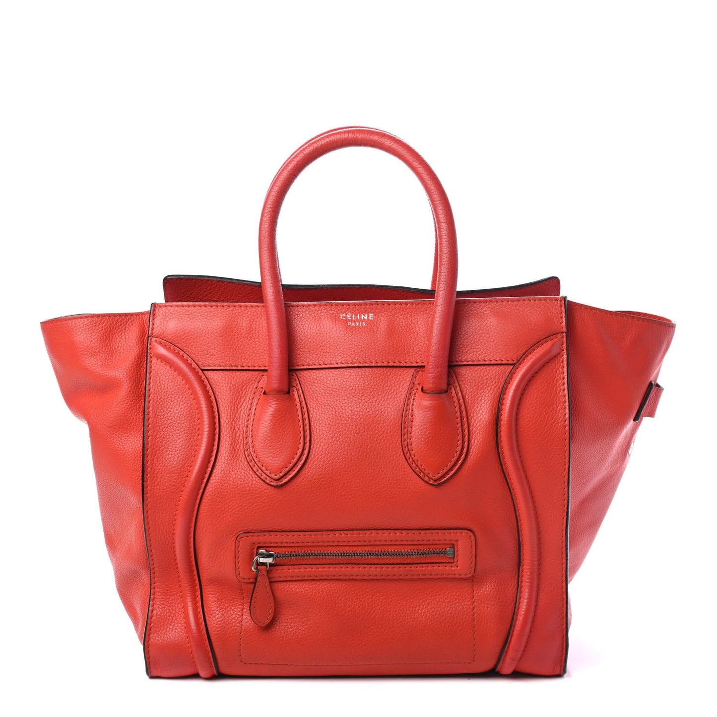 Drummed Calfskin Mini Luggage Vermillion