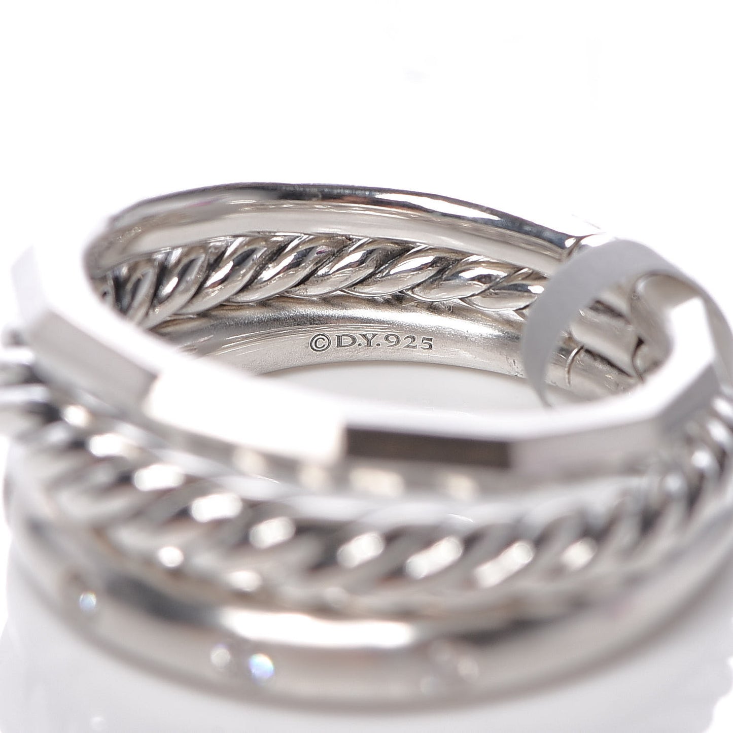 Sterling Silver Diamond 9mm Stax Narrow Ring 54 7