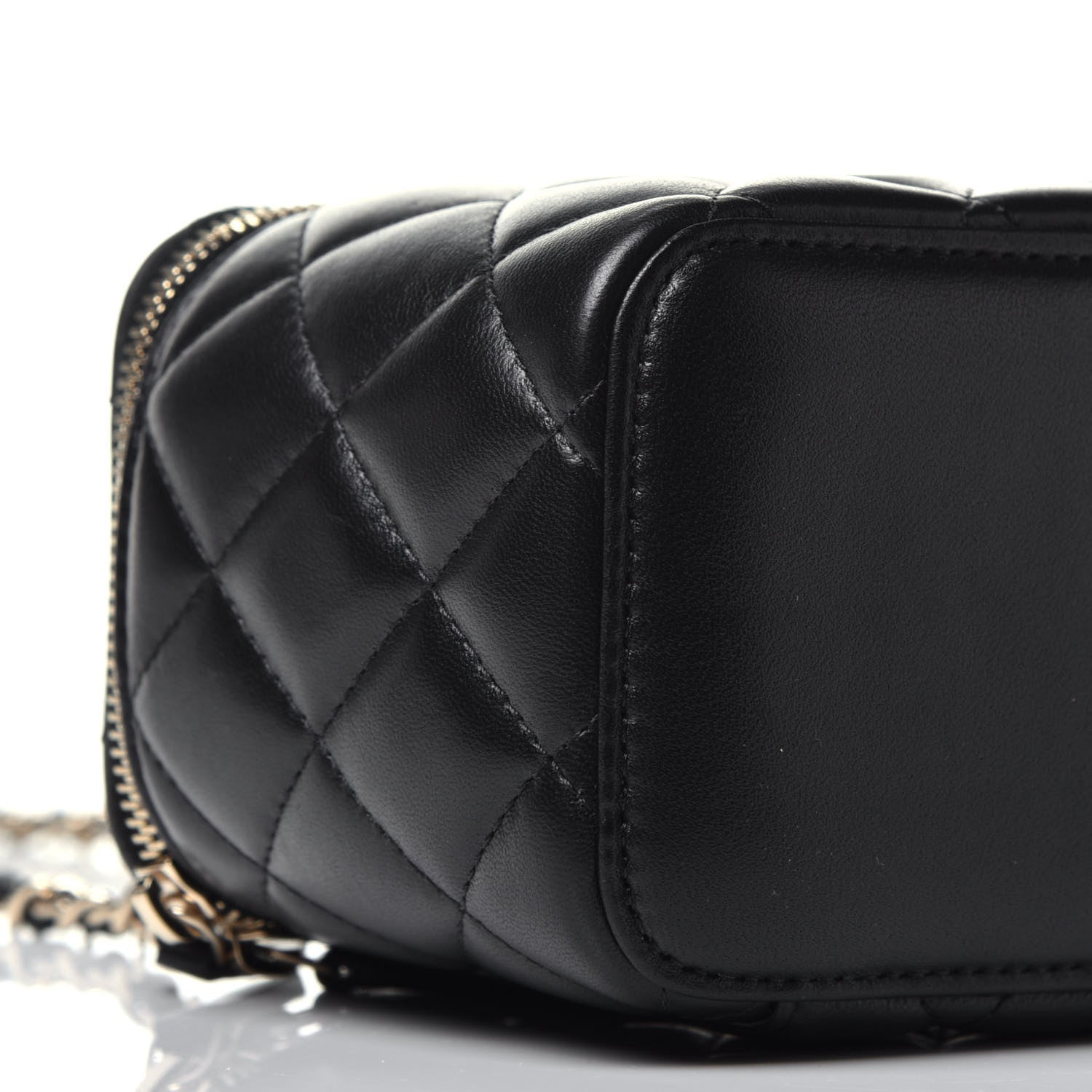 Chanel Lambskin Quilted Small Vanity Case With Chain Black 8 of 9