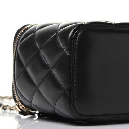 Chanel Lambskin Quilted Small Vanity Case With Chain Black 8 of 9