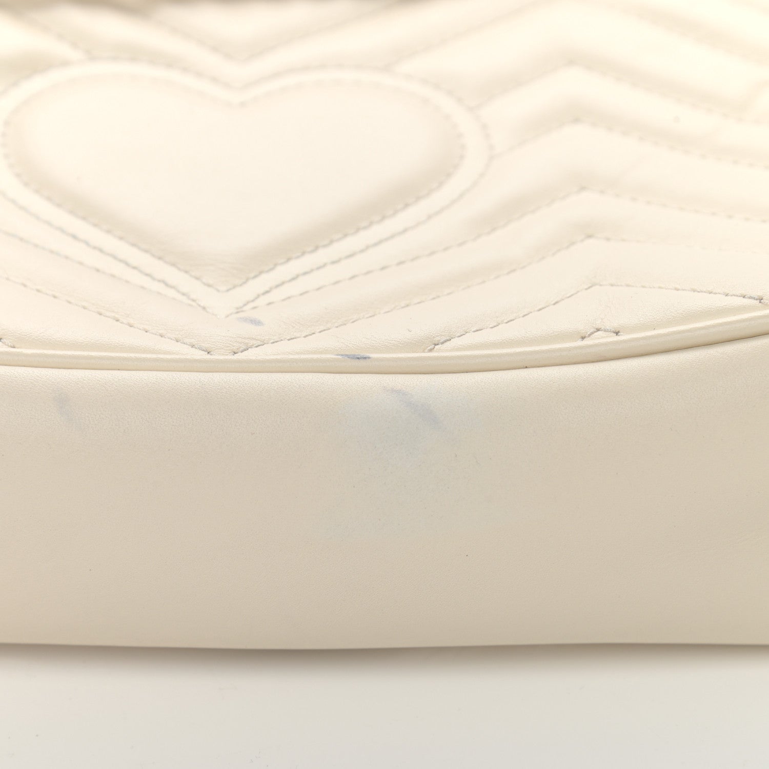 Gucci Calfskin Matelasse Small GG Marmont Shoulder Bag White 12 of 14