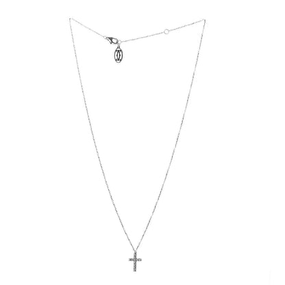 Cartier 18K White Gold Diamond Symbols Cross Pendant Necklace 3 of 4