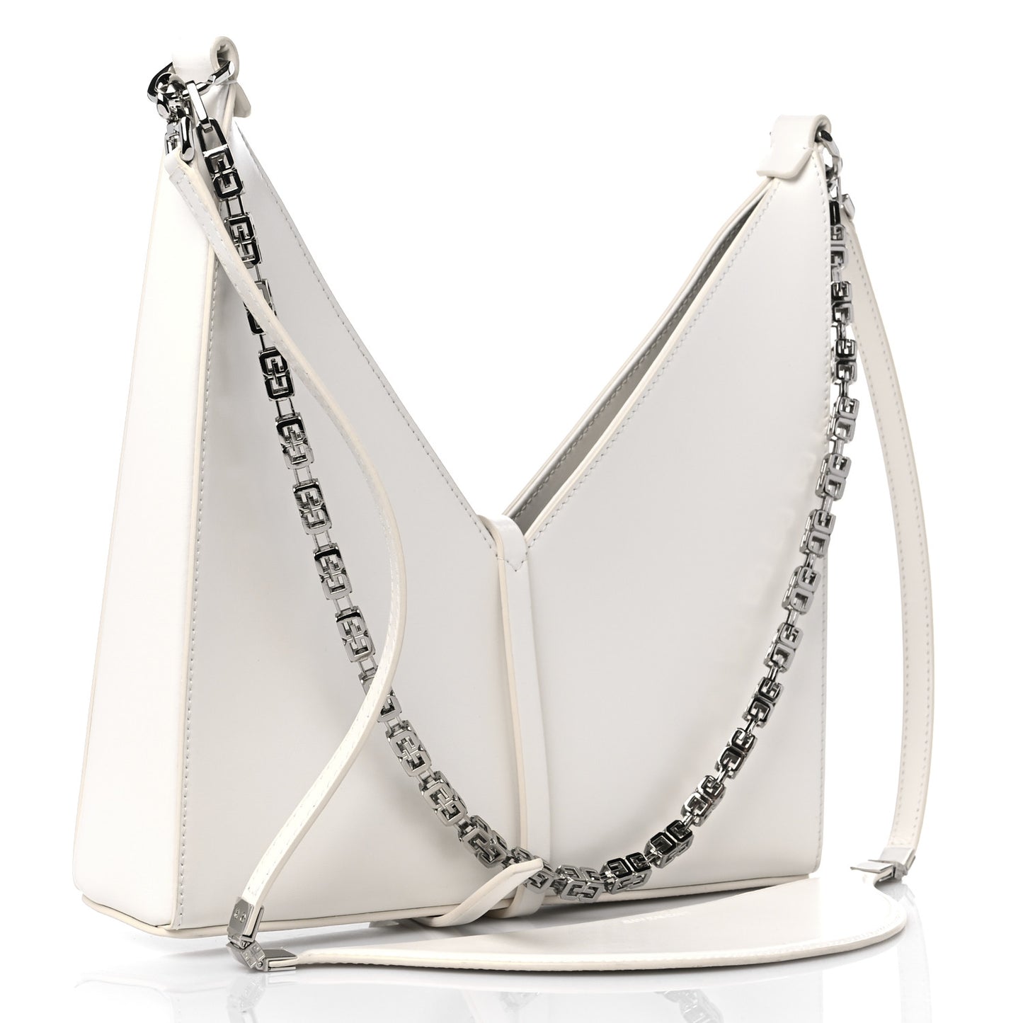 Box Calfskin Small Cut Out Shoulder Bag Ivory