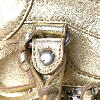 Balenciaga Laminated Agneau Classic Hardware Mini City Gold 8 of 12