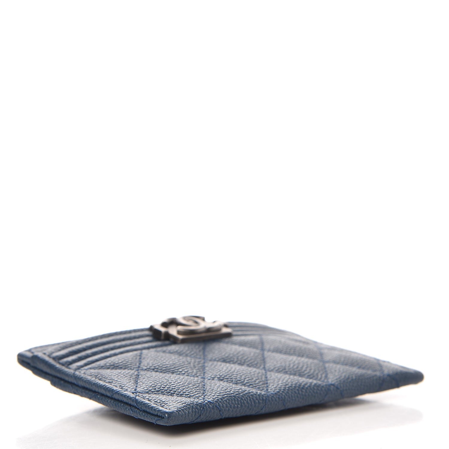 Chanel Caviar Quilted Boy Card Holder Blue 4 of 9