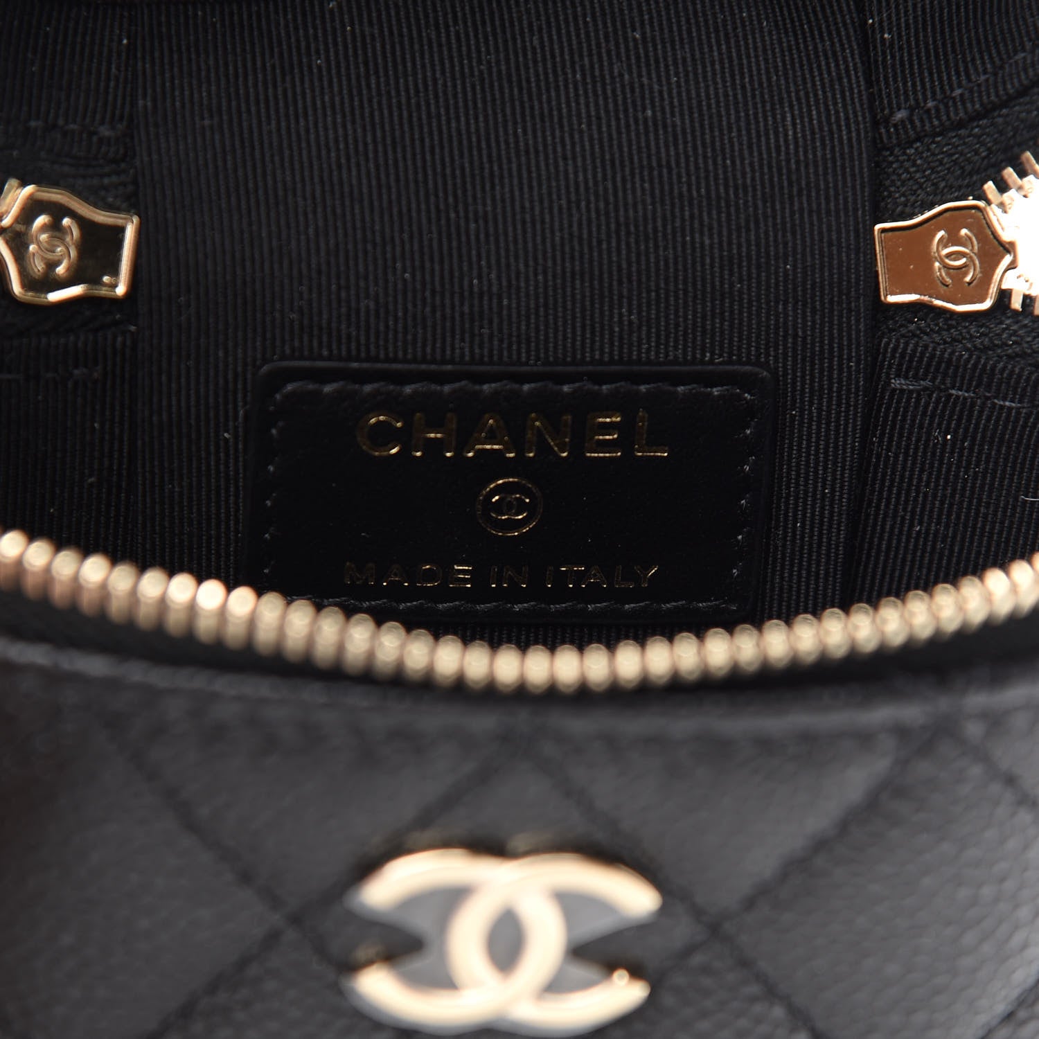 Chanel Caviar Quilted Small Handle With Care Vanity Case With Chain Black 6 of 9