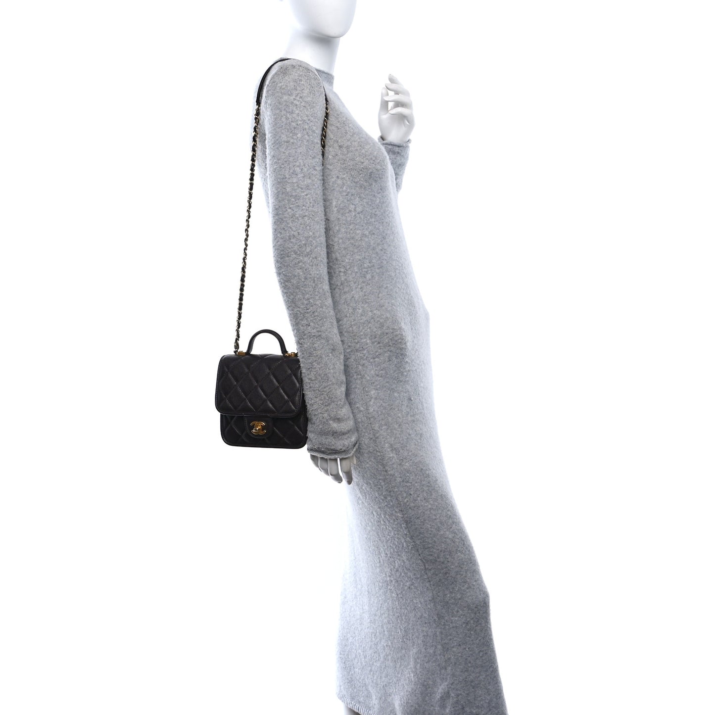 Caviar School Memory Mini Top Handle Flap  Burgundy