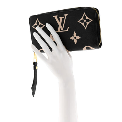 Louis Vuitton Empreinte Monogram Giant Zippy Wallet Black Beige 2 of 7