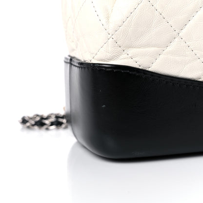 Chanel Aged Calfskin Quilted Small Gabrielle Backpack Black White 10 of 11