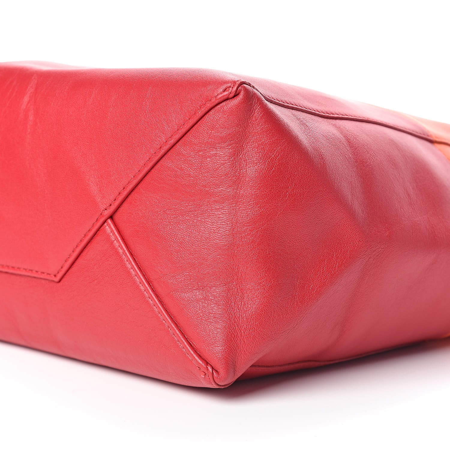 Celine Lambskin Vertical Bi-Cabas Orange Magenta 6 of 11