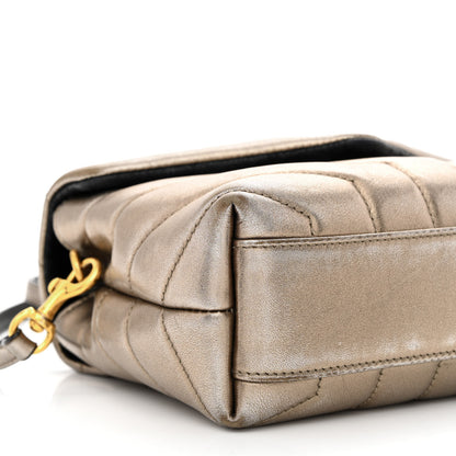 Saint Laurent Metallic Calfskin Y Quilted Monogram Toy Loulou Crossbody Bag Piombo 11 of 13