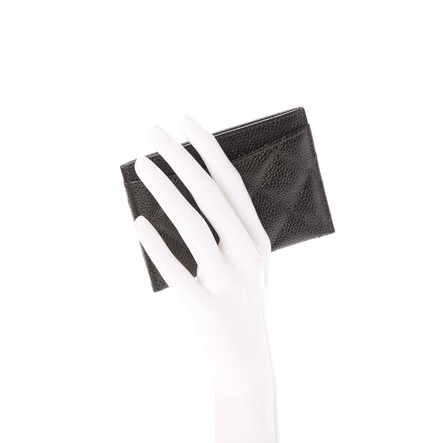 Caviar Quilted Card Holder Charcoal
