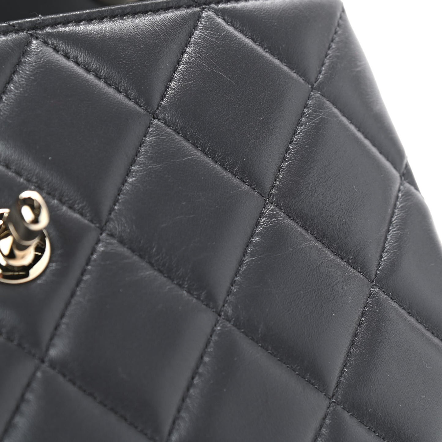 Lambskin Quilted Small Trendy CC Dual Handle Flap Bag Dark Grey