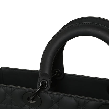 Christian Dior Ultra Matte Calfskin Cannage Large Lady Dior Black 13 of 15