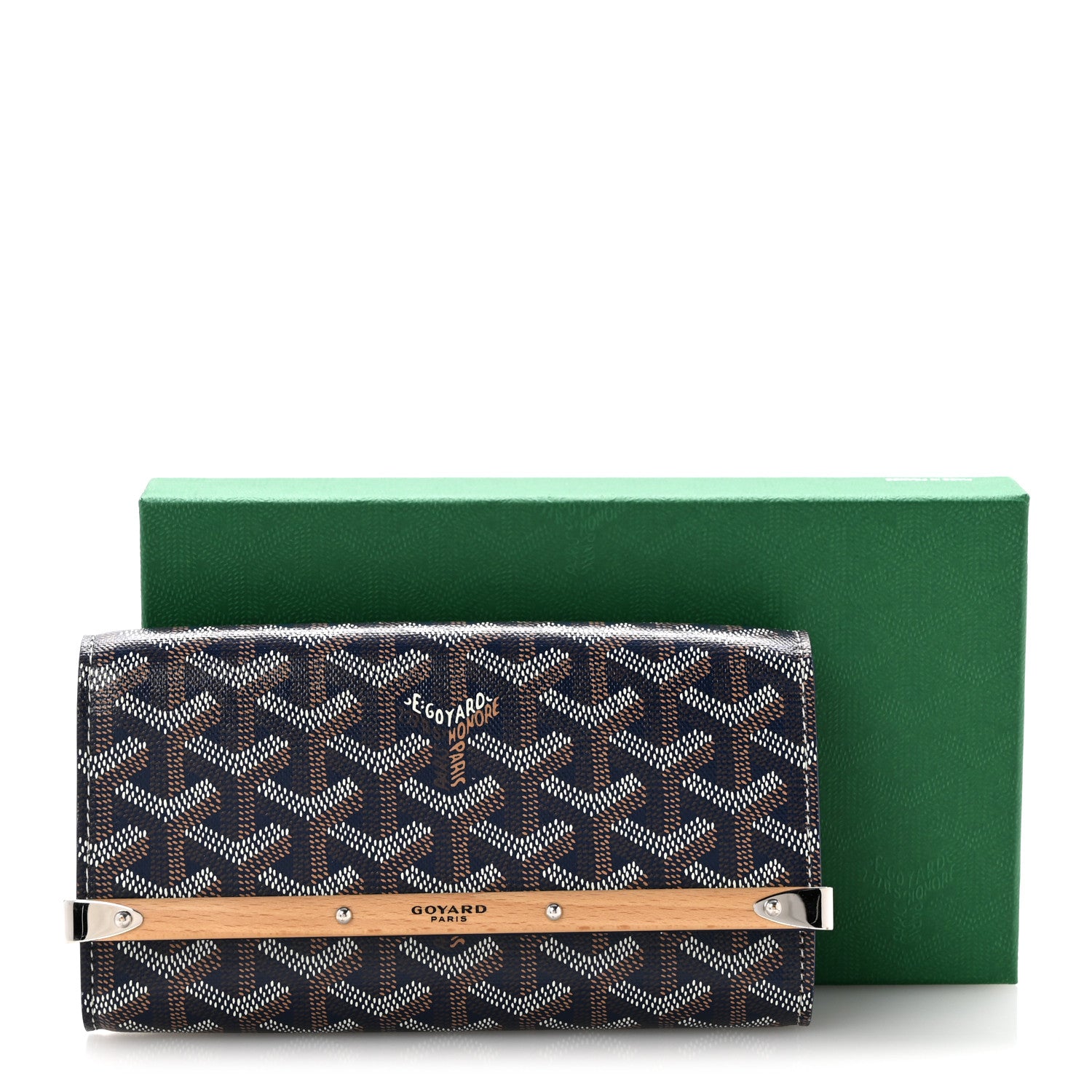 Goyard Goyardine Monte Carlo Bois Clutch Navy 11 of 11