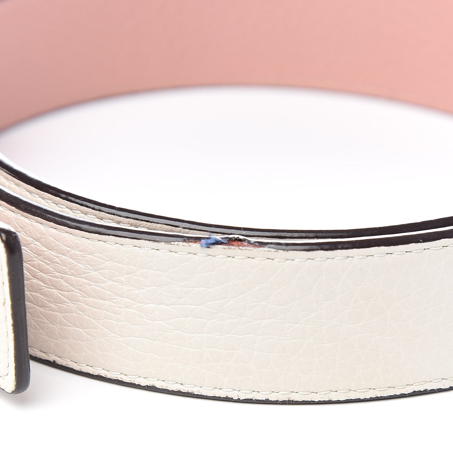 Taurillon Calfskin LV Initiales Reversible Belt 85 34 Ivory