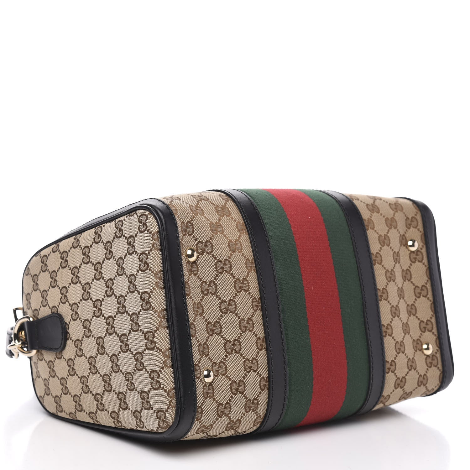 Gucci Monogram Vintage Web Medium Boston Black 3 of 10