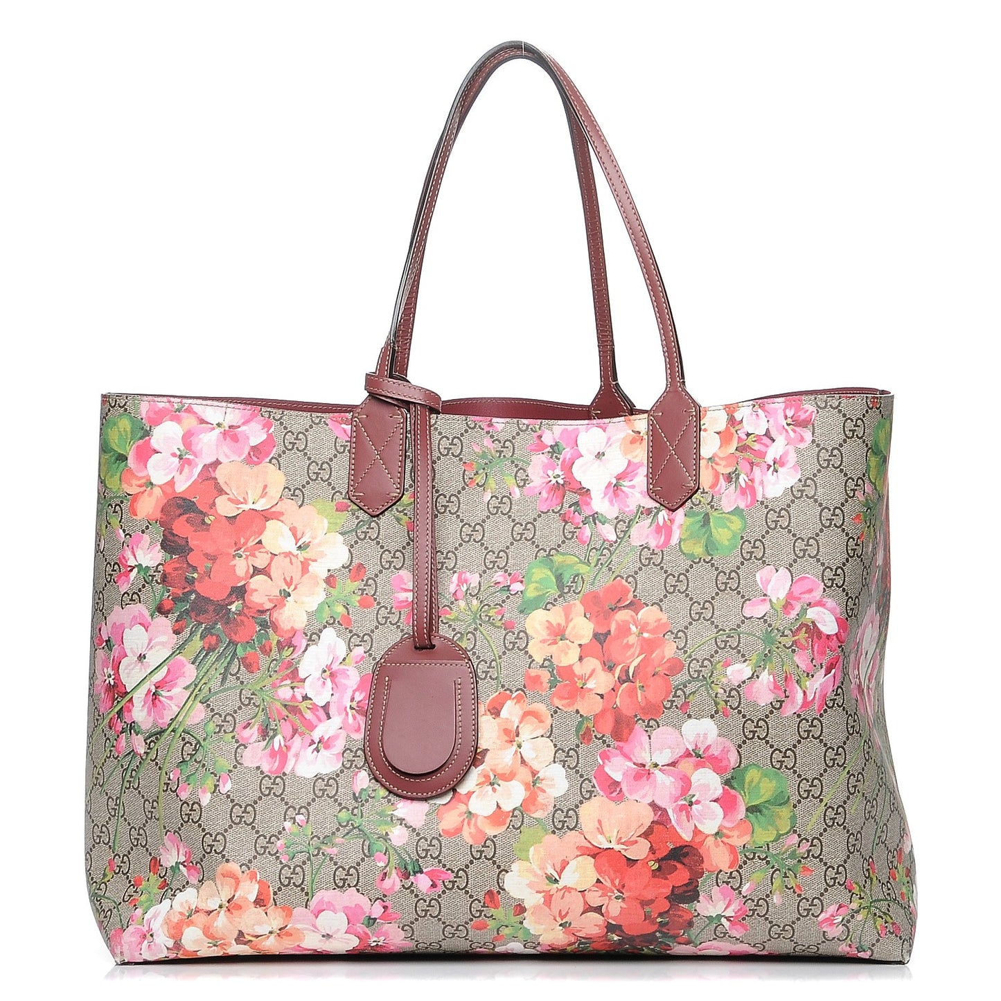GG Supreme Monogram Blooms Large Reversible Tote Beige Multicolor Dry Rose