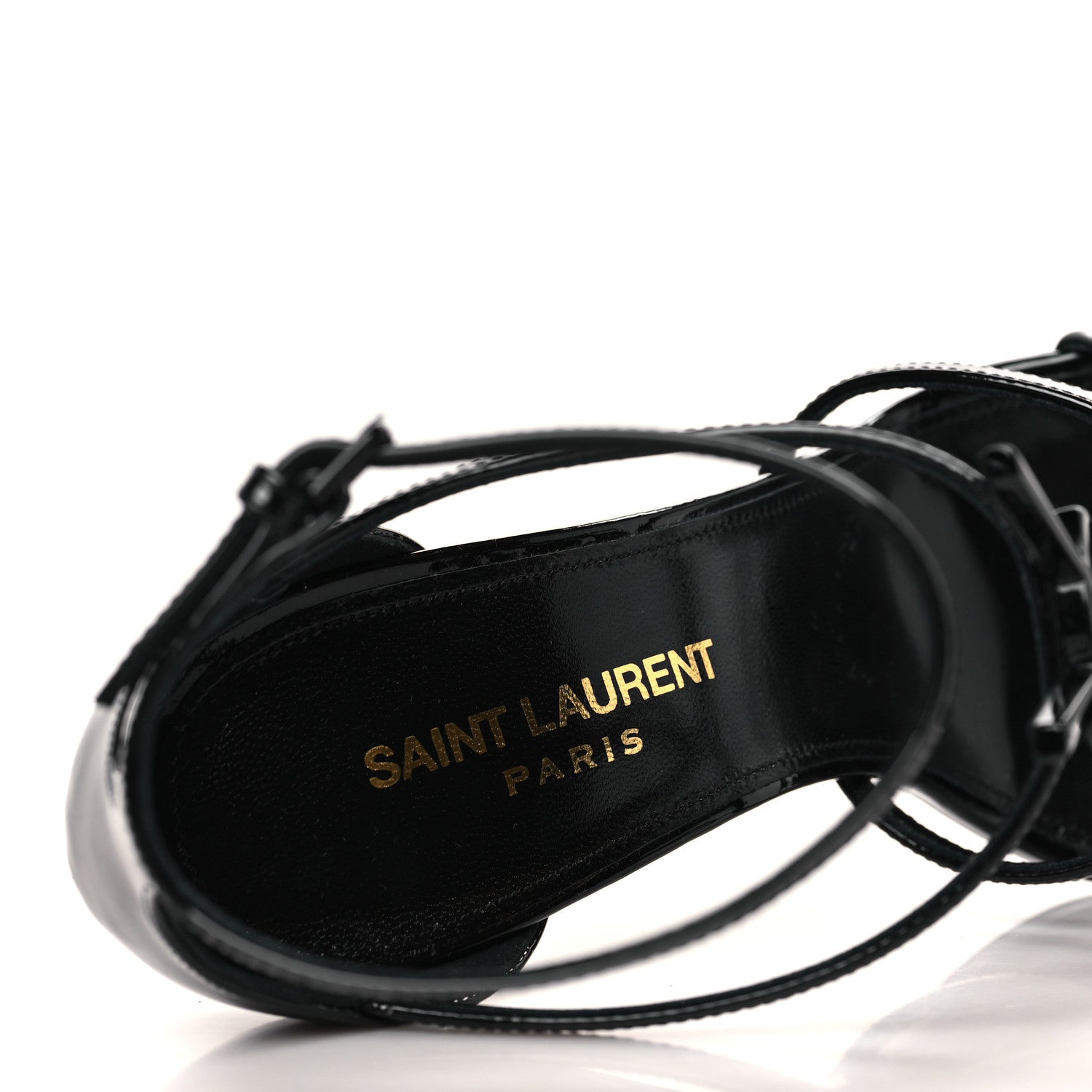 Saint Laurent Patent Cassandra 100 Sandals 37 Black 7 of 9