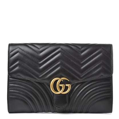 Gucci Calfskin Matelasse GG Marmont Clutch Black 1 of 10