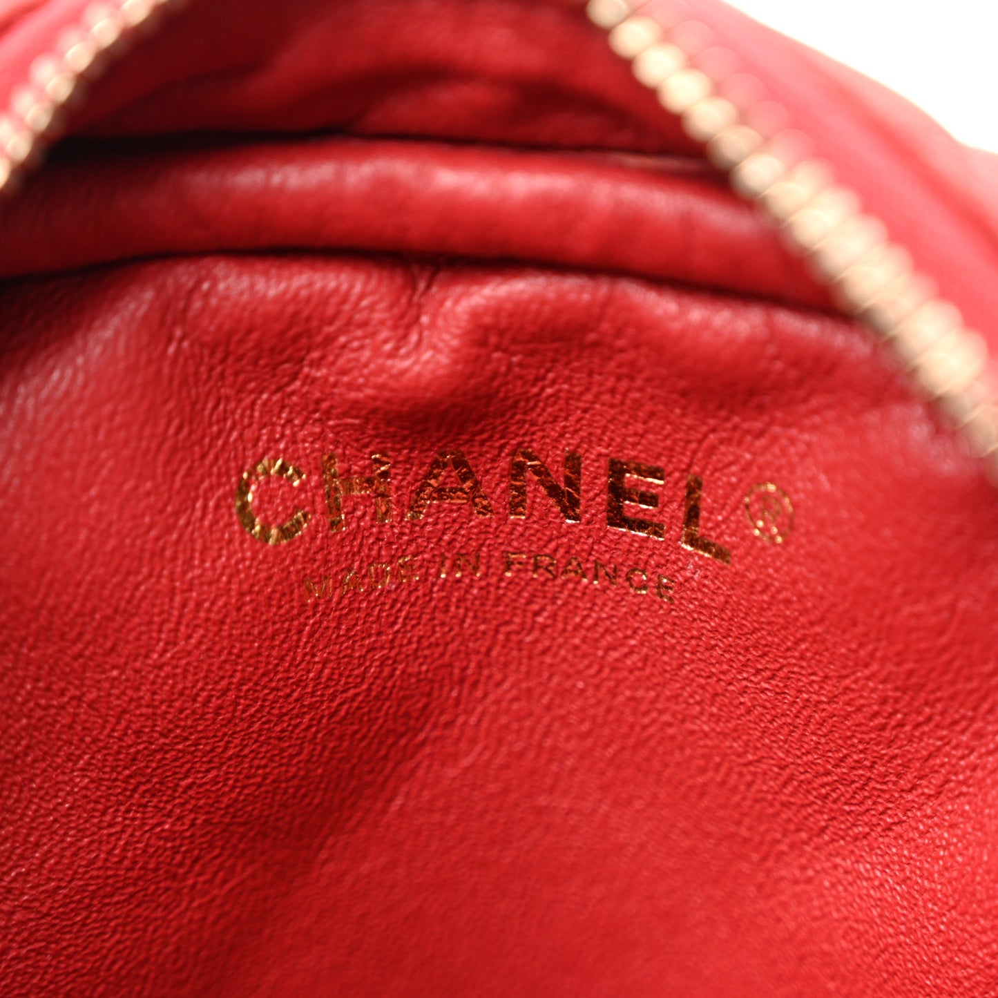 Iridescent Calfskin Quilted Reissue Camera Case Red
