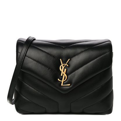 Saint Laurent Calfskin Y Quilted Monogram Toy Loulou Crossbody Bag Black 1 of 11
