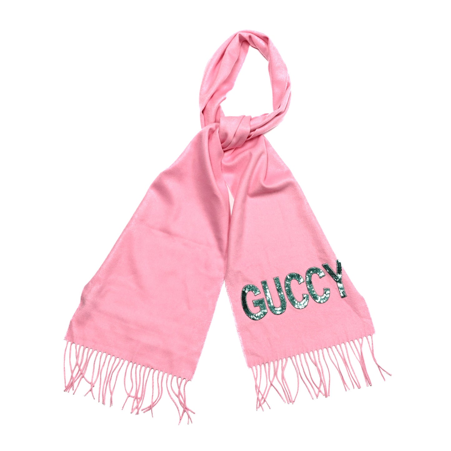 Silk Cashmere Sequins Woven Guccy Scarf Roseate