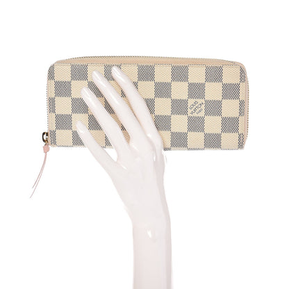 Louis Vuitton Damier Azur Clemence Wallet Rose Ballerine 2 of 9