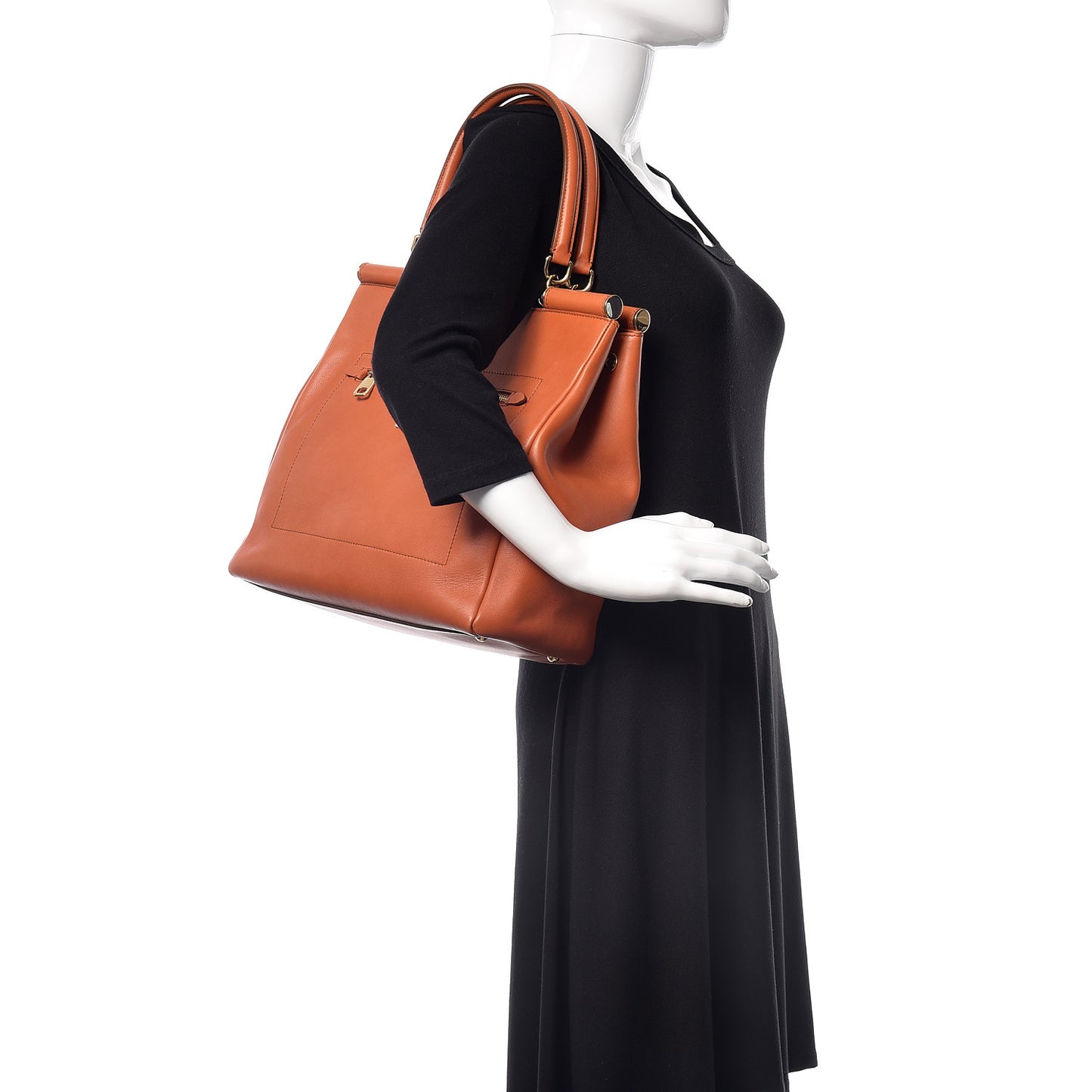 Vitello Classic Shopping Tote Mattone