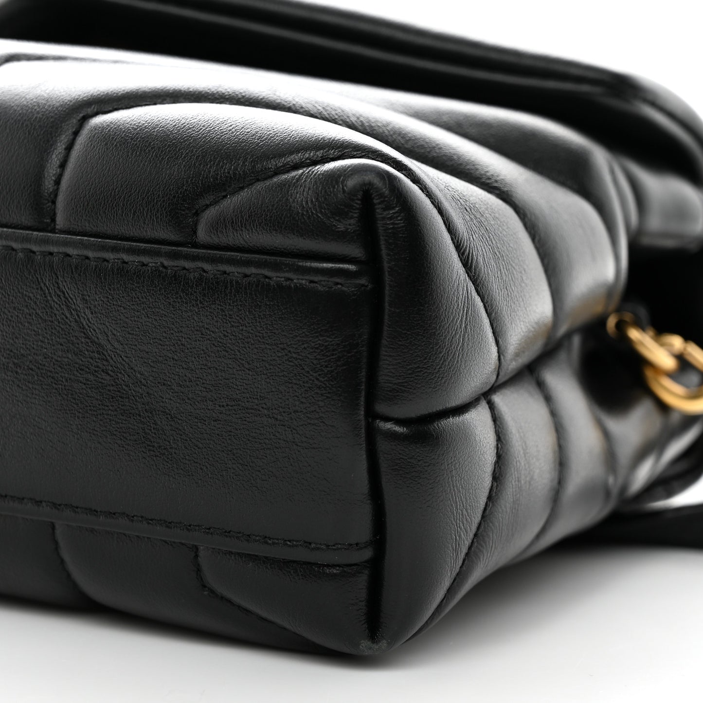 Calfskin Y Quilted Monogram Toy Loulou Crossbody Bag Black