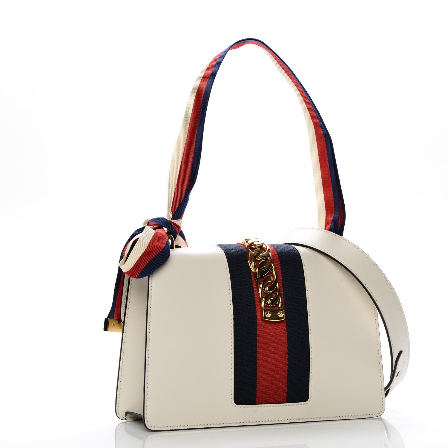 Gucci Calfskin Small Sylvie Shoulder Bag White 3 of 8